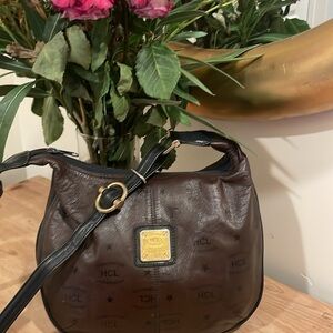 HCL monogram made in Germany leather shoulder bag